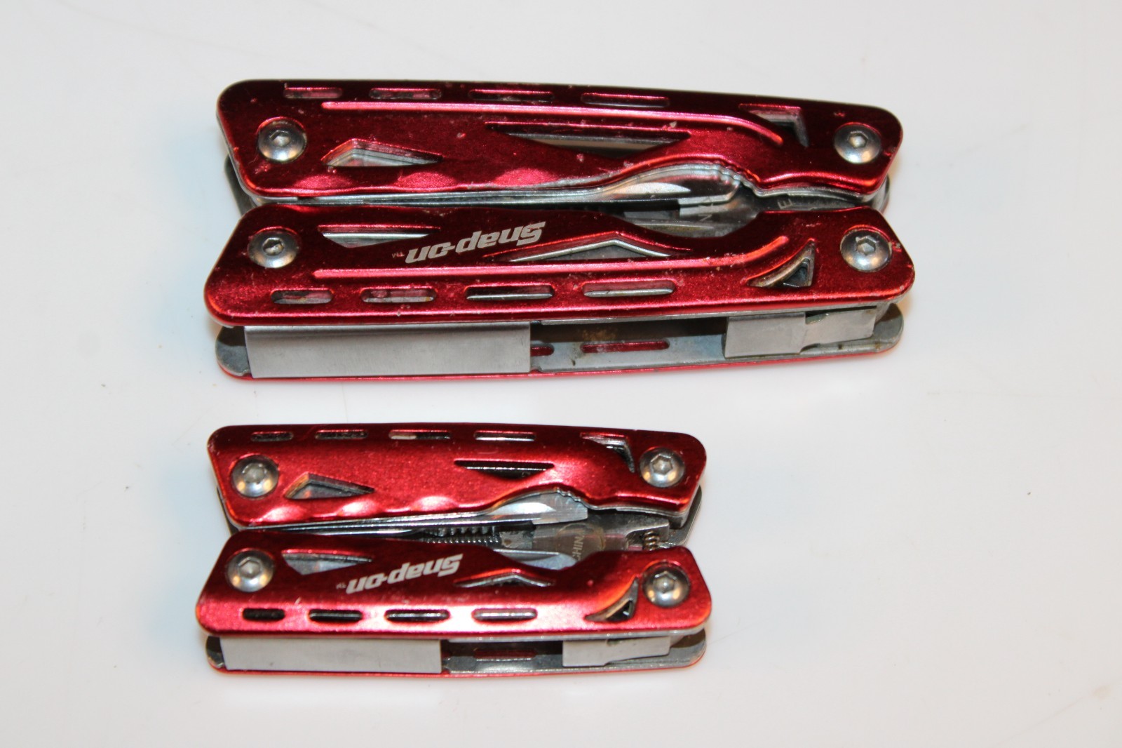 2x Snap-On Stainless Steel Red Pocket Multi-Tools
