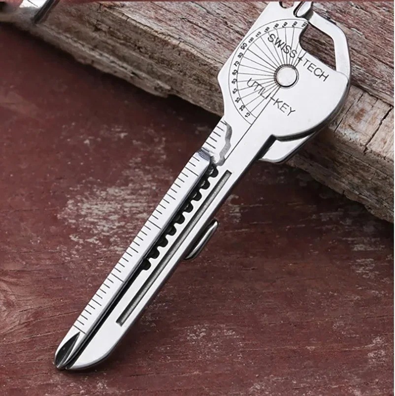 8-in-1 Multi Tool Keychain Camping Survival Folding Screwdriver Bottle Opener
