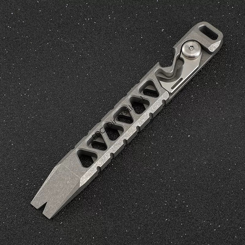 Titanium Pry Bar Crowbar Bottle Opener EDC Pocket Multi Tools Keychain Crowbar