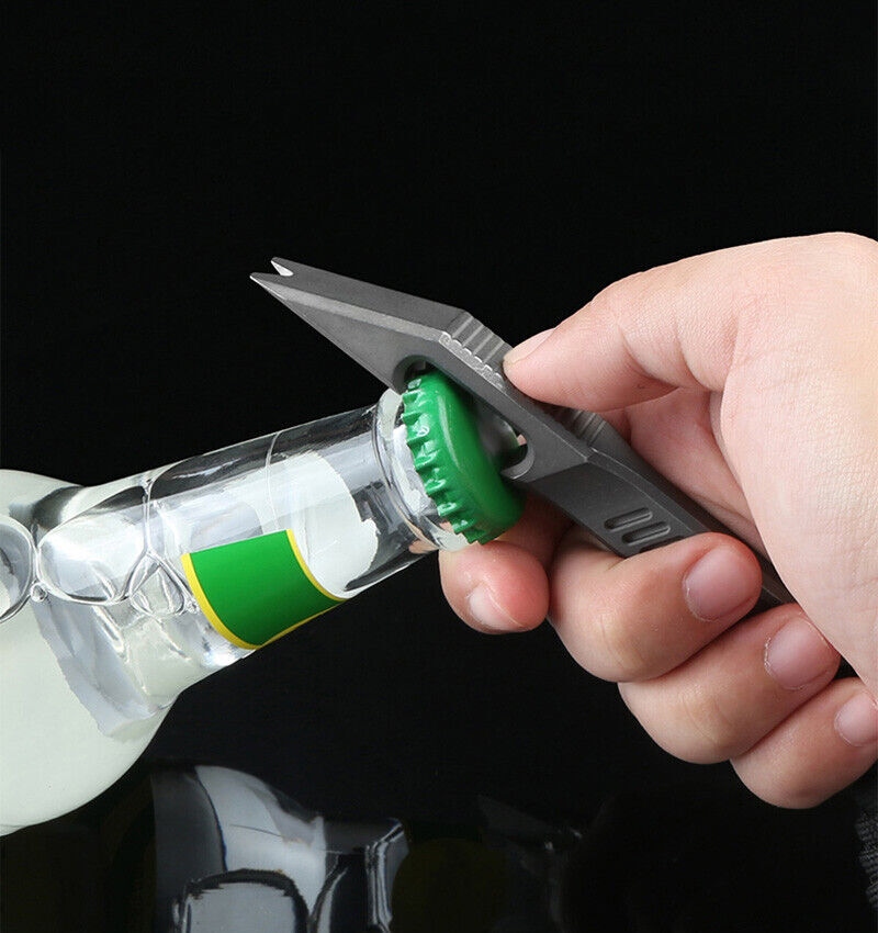 EDC Titanium Alloy Tactical Multi Tool Pry Bar Crowbar Opener W/ Umbrella Rope