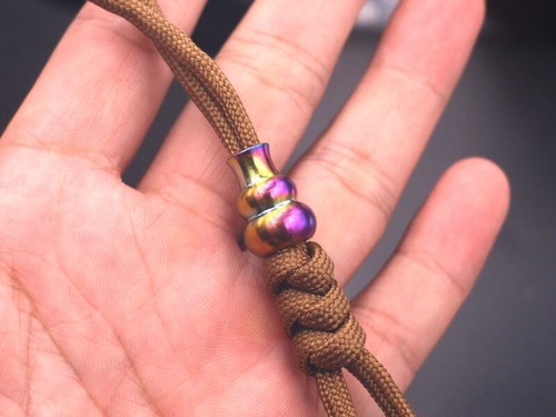 EDC Ornaments TC4 Titanium Outdoor Key Parachute Cord DIY Tool Lanyard Bead Toy