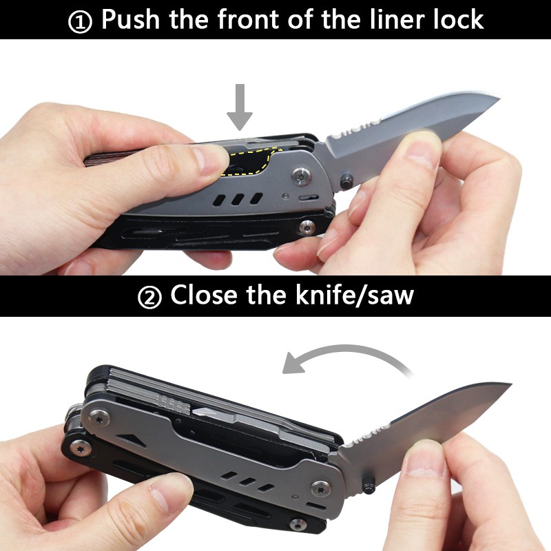 20-in-1 Multi Tool Pliers Outdoor Survival Folding Pocket Knife Scissors w/ Bits
