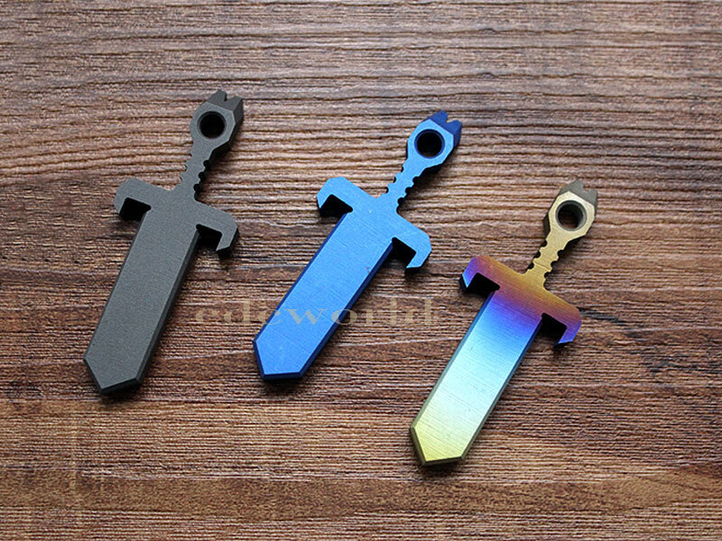 Titanium Alloy Necklace Pendant Crowbar Zipper Head outdoor Keychain EDC Tool