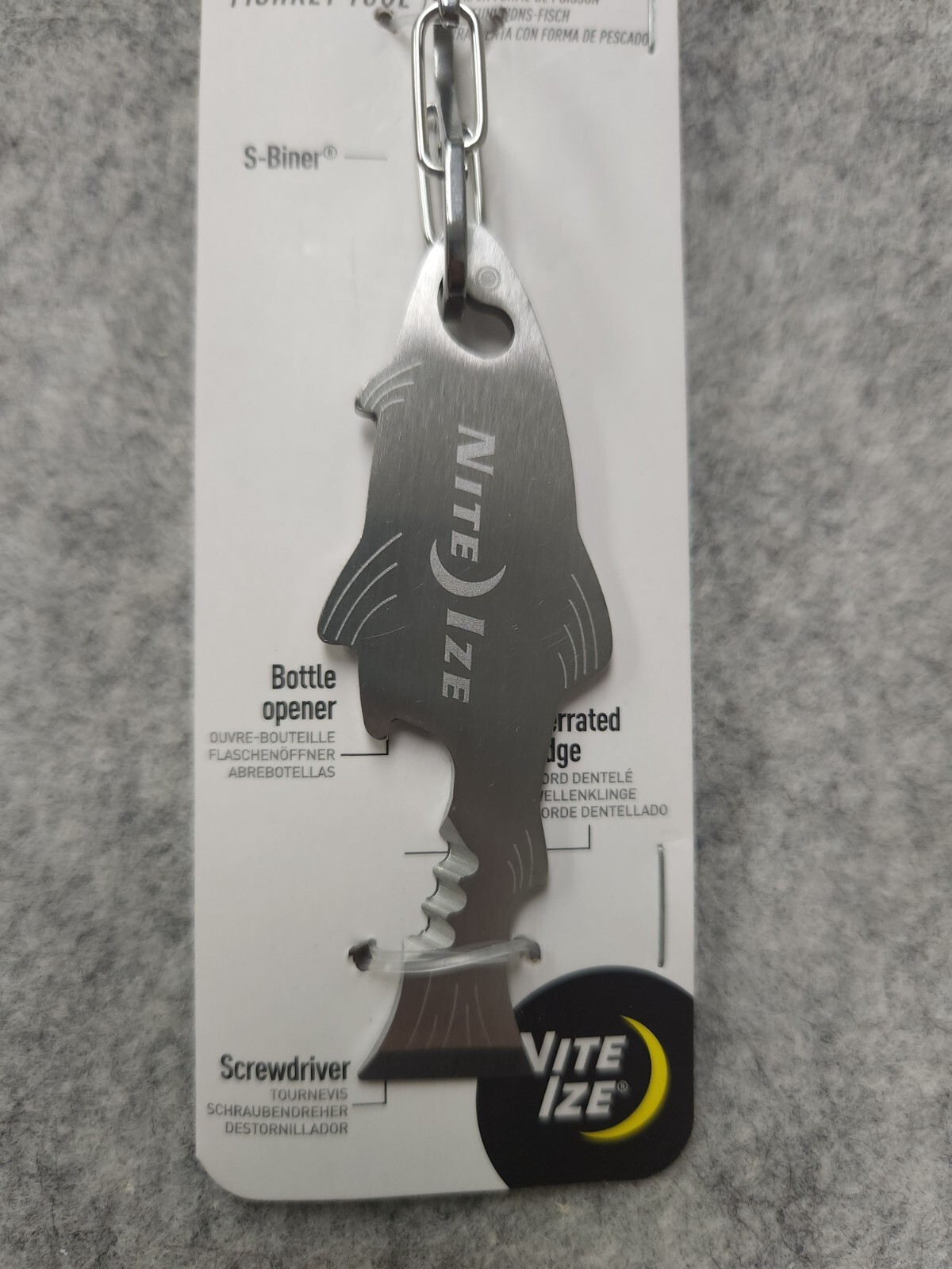 Nite Ize DoohicKey FishKey Key Tool Keychain Multi-Tool Stainless