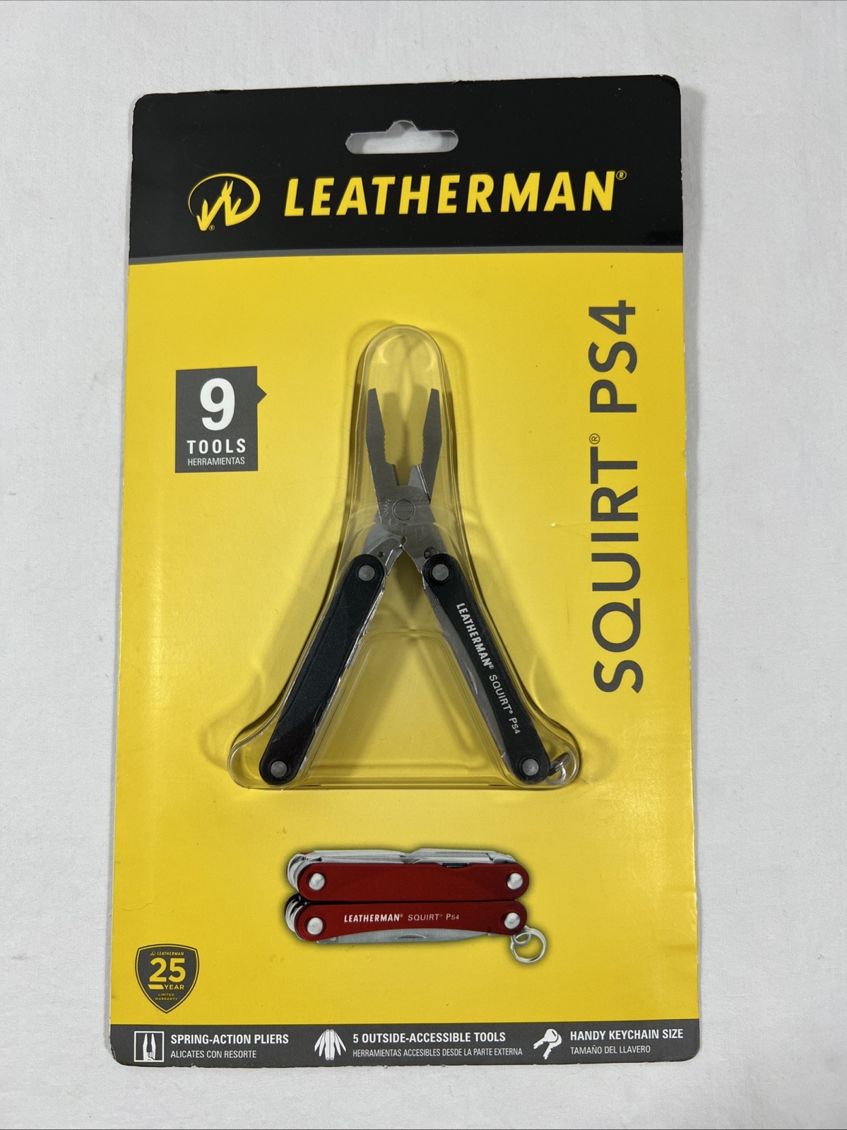 (NEW) 🔥 Leatherman Squirt PS4 Black 9-Tool Multi-Tool 831194/95 Retired SEALED