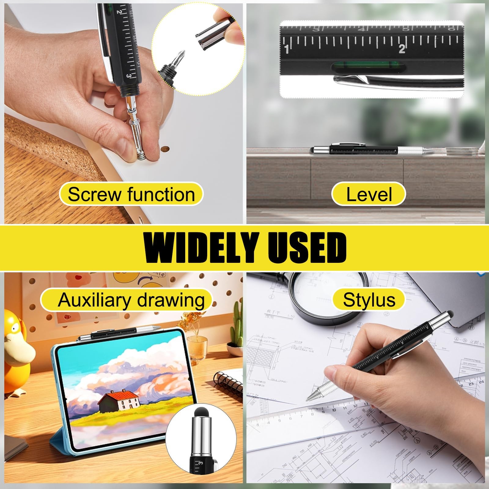 12 Pcs Multi Tool Bulk Fathers Day for Men Gifts, 6 in 1 Multi Tool Pen, Outd…