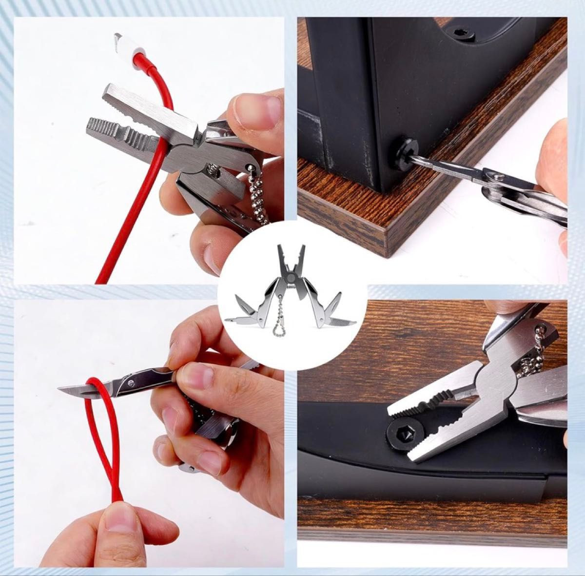 Portable Multi-Tool Pliers Combo Knife Bit ScrewDriver Keychain -Stainless Steel