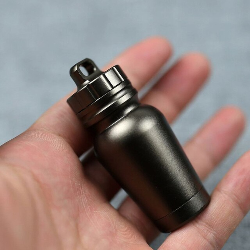 EDC Pocket Tool Aluminum Alloy Waterproof Tank Medicine Sealed Capsule Bottle Ou