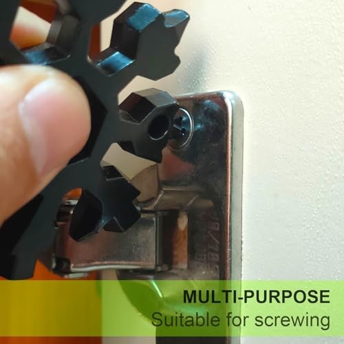 Stocking Stuffers for Men, Snowflake Multitool 2PCS 18 in 1 Silver+black