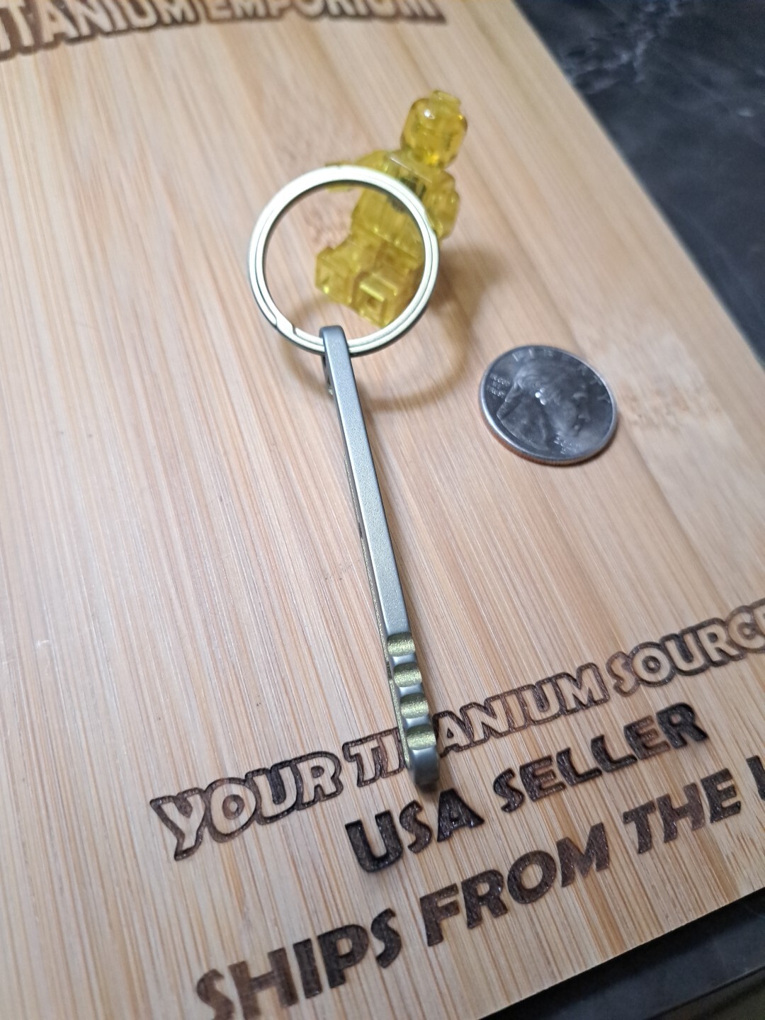 Titanium Belt Clip Keychain With Built-in Bottle Opener