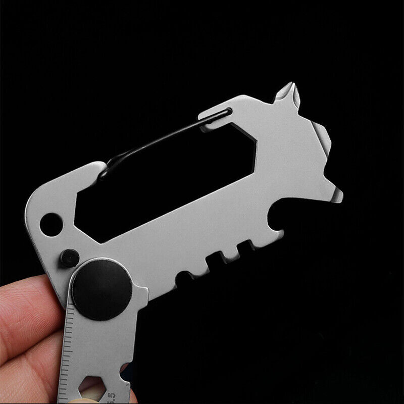 9 in 1 Multifunction Tool Outdoor EDC Camping Hiking Bicycle Carabiner Key Chain