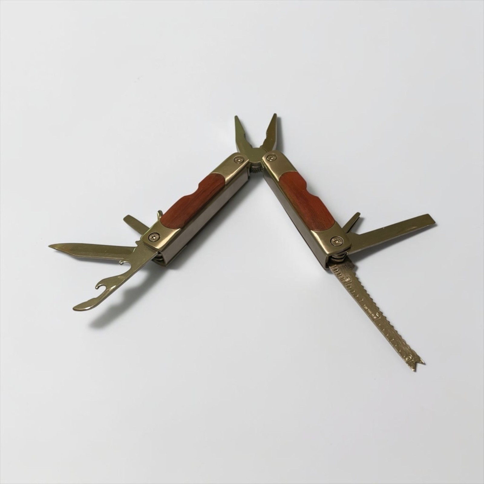 Sheffield Multi-Tool Wood Handle Stainless-Steel Blades Pliers Saw Knife Opener