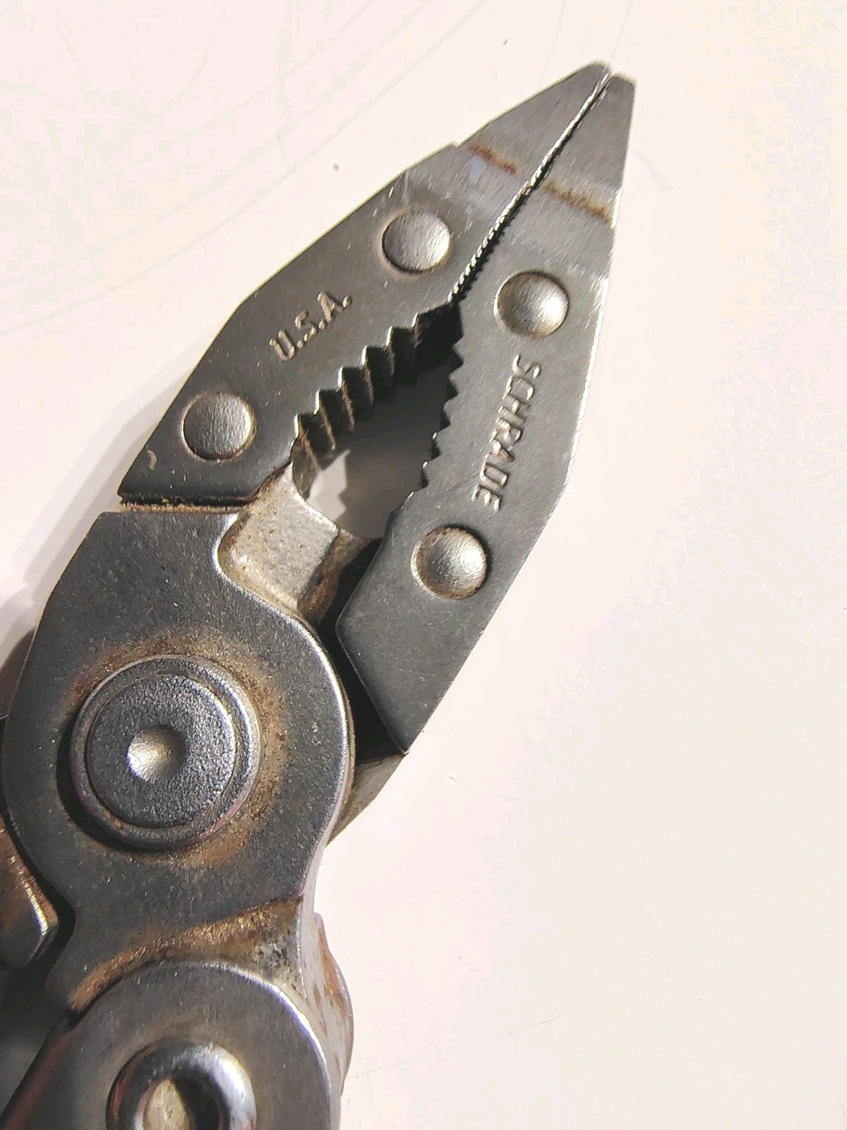 Vintage 90s Schrade USA Tough Tool Folding Multi-Tool Pliers (See Description)