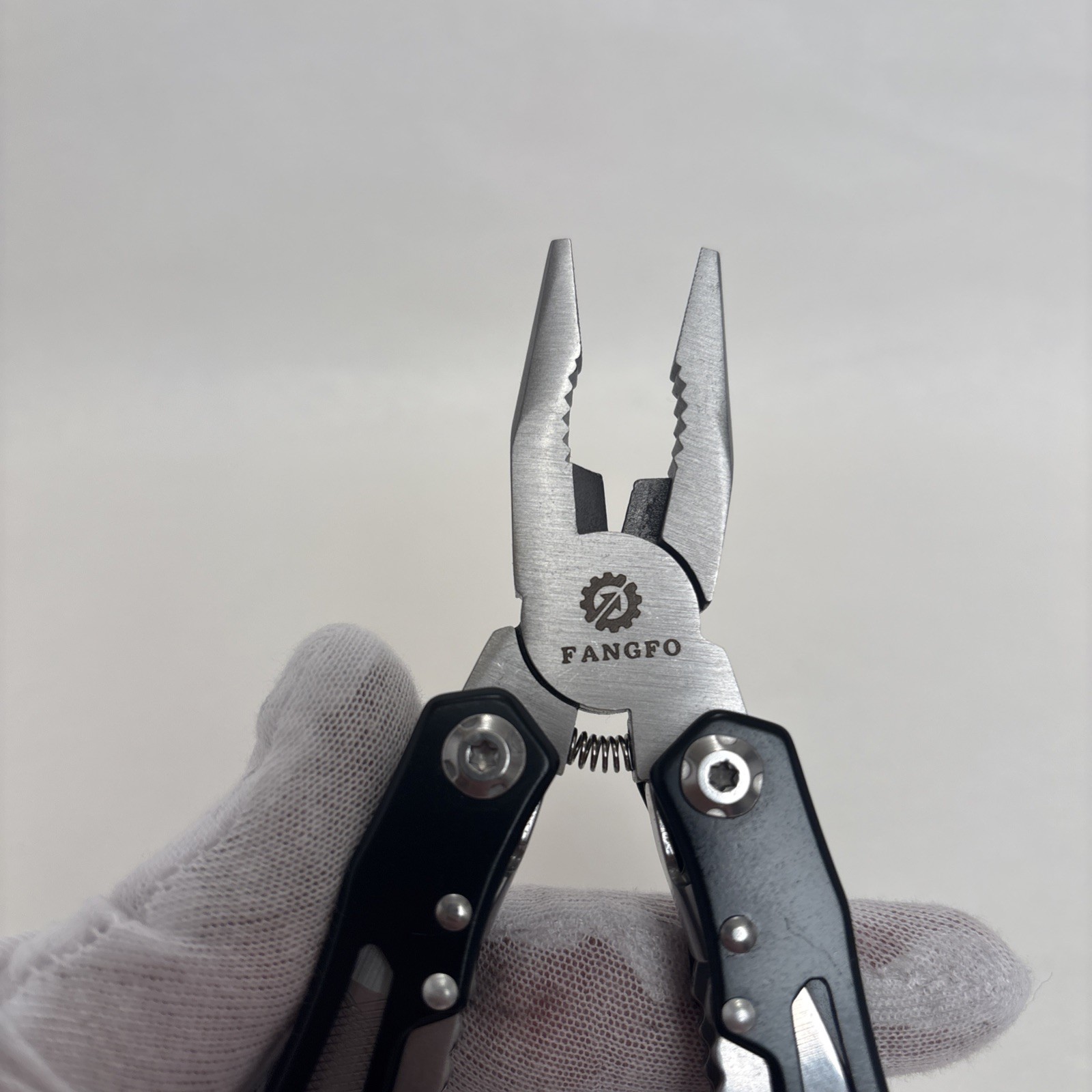 FANGFO Multi-Tool Tactical Black Heavy Duty Pocket Pliers EDC Tool w/ Pouch EDC