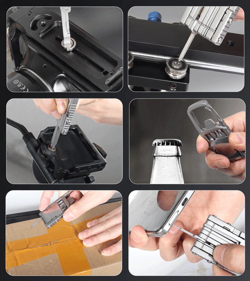 Outdoor Stainless Steel Multi Tools Card Bottle Opener Keychain EDC LittleHelper