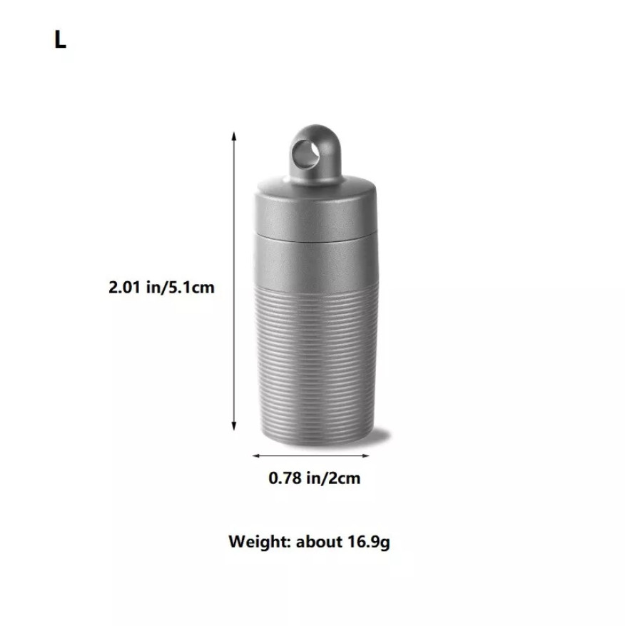 Pure Titanium Pill Holder Organizer Container Case Waterproof Portable EDC Tank