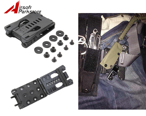 4pcs EDC Belt Clip Gear Multi Function K Sheath Kydex Scabbard Waist Clamp Black