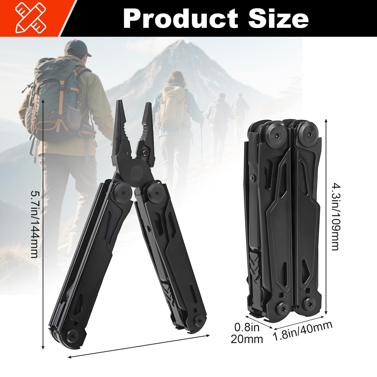 Multitool, 28-in-1 Stainless Steel Multi-Tool with Pocket Knife, Self-locking…