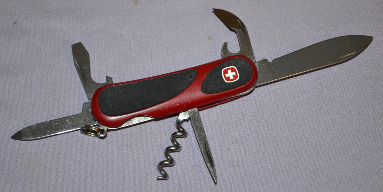 Wenger Delemont EvoGrip 10 Swiss Army 85mm Black/Red Multitool Knife – Great
