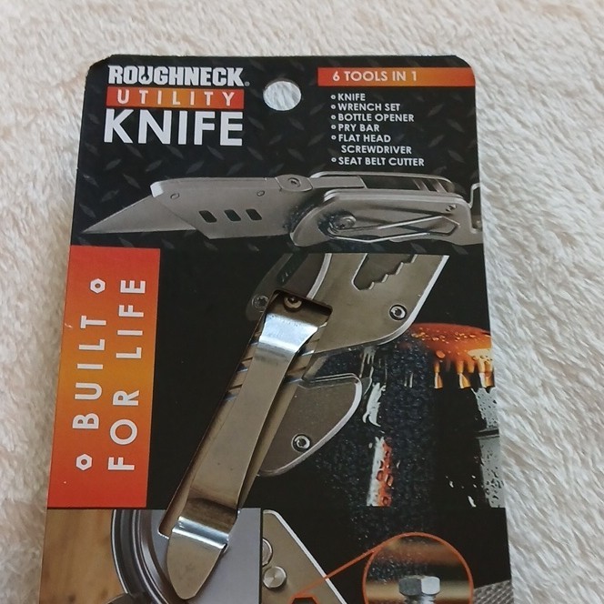 Roughneck Knife 6-Tool Multi-Tool Silver Replaceable Razor Heavy Duty Steel