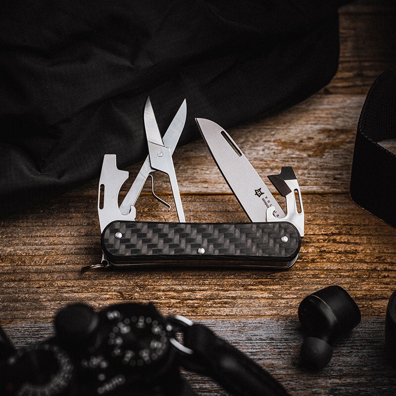 Fox Knives Vulpis 4-in-1 Multitool Pocket Knife Folding Pocket Survival Tools