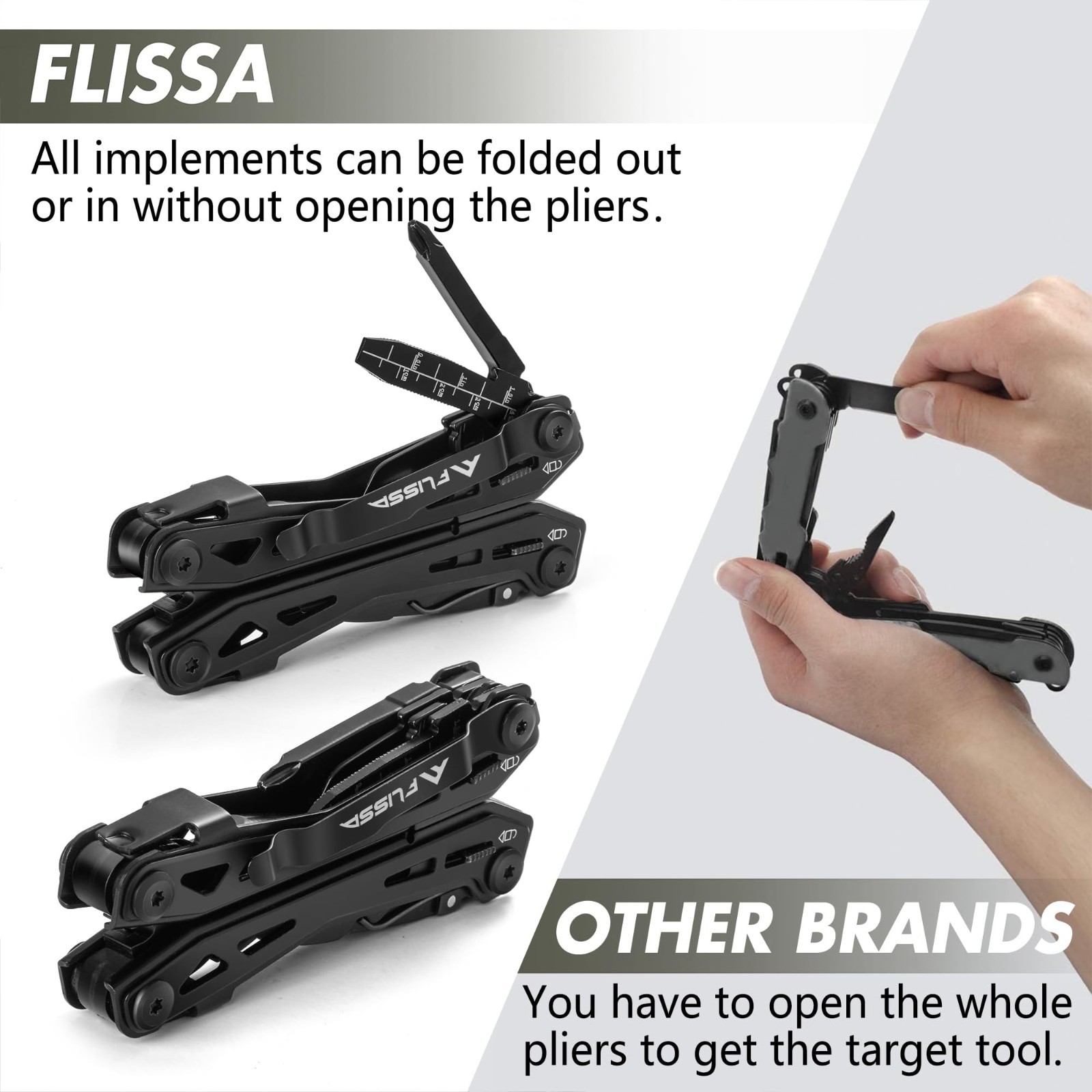 16-in-1 Stainless Steel Multi Tool – EDC Multitool with Pocket Knife, Pliers & S