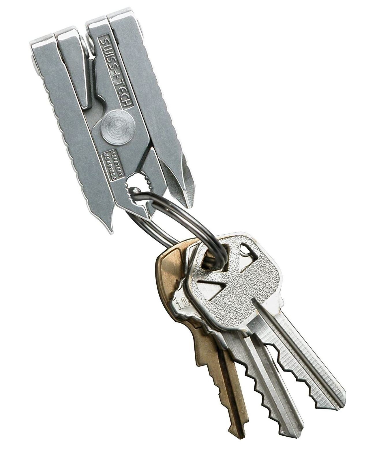 Swiss+Tech Micro-Tech 6-in-1 Multi-Function Pocket Tool Locks Onto Key Ring New