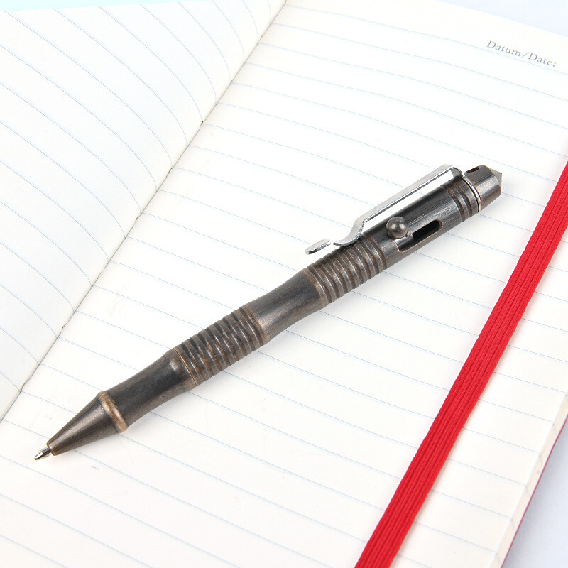 Brass EDC Pocket Pen Bolt Design Ballpoint Pen free 5pcs Refill Outdoor Travel