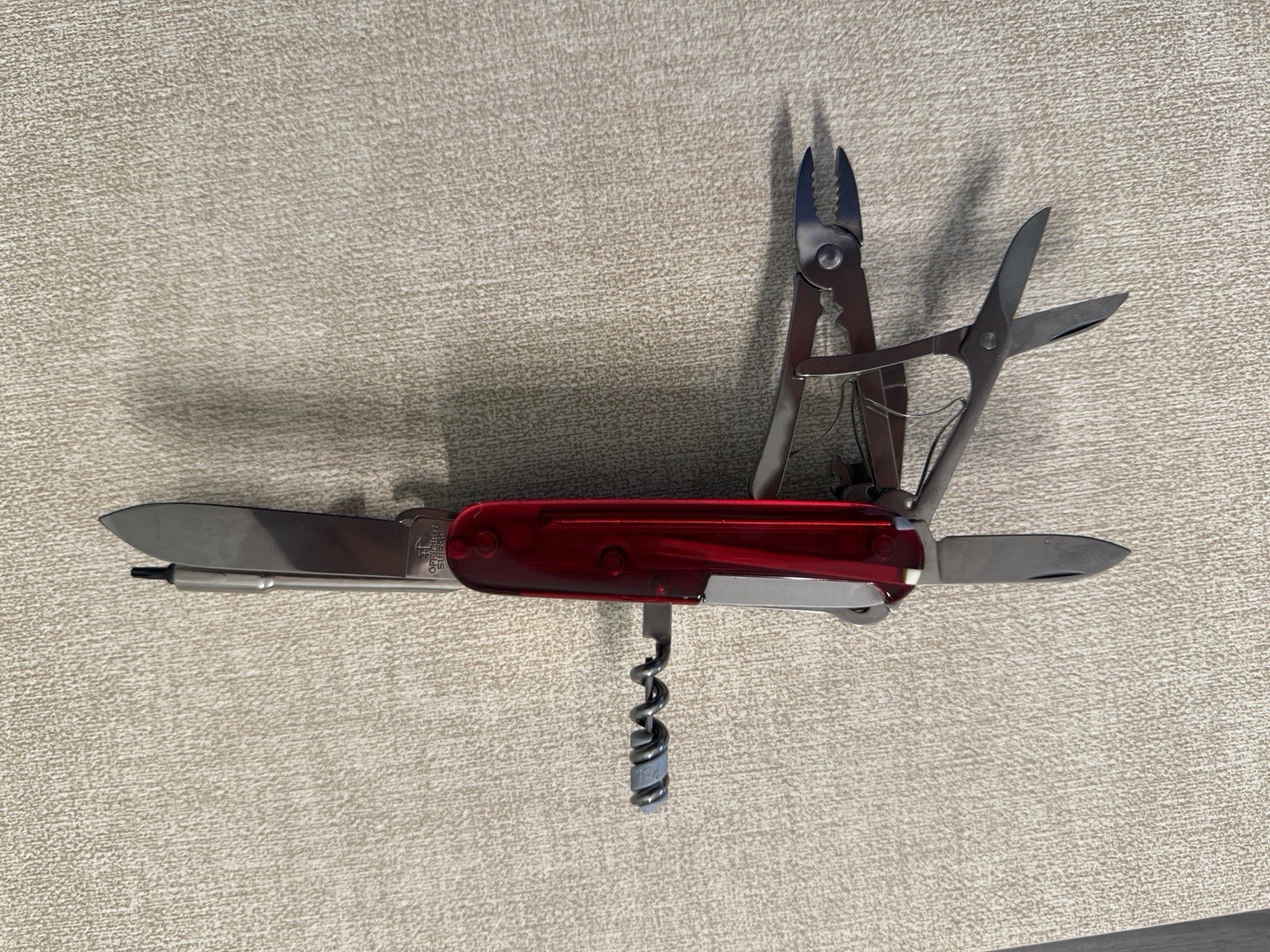Victorinox Swiss Army CyberTool Multi Tool Ruby Red Translucent w/ Bits & Pliers