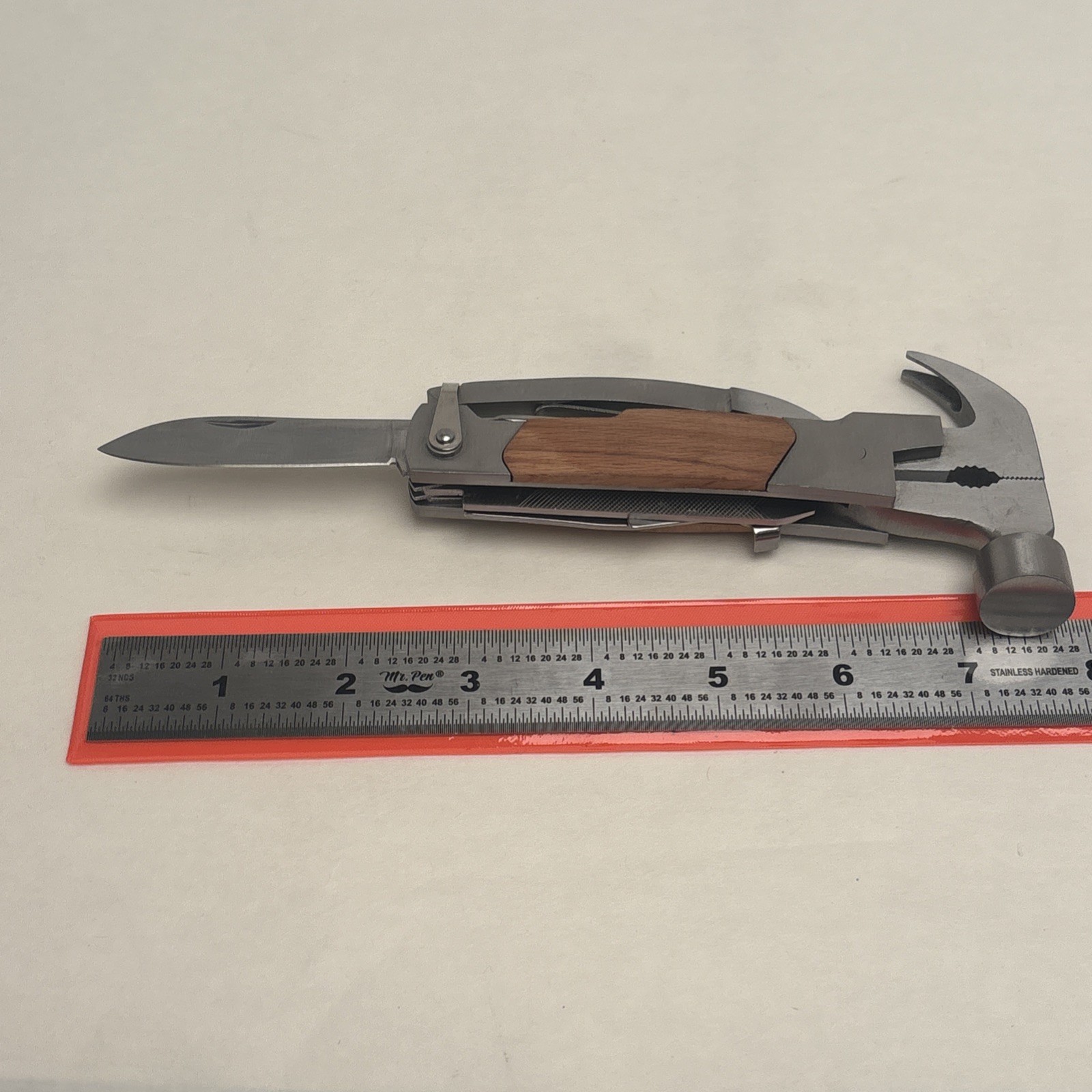 The Home Depot Wood Branded Mulitool Hammer Pliers Knife Saw File DIY Hunt Camp