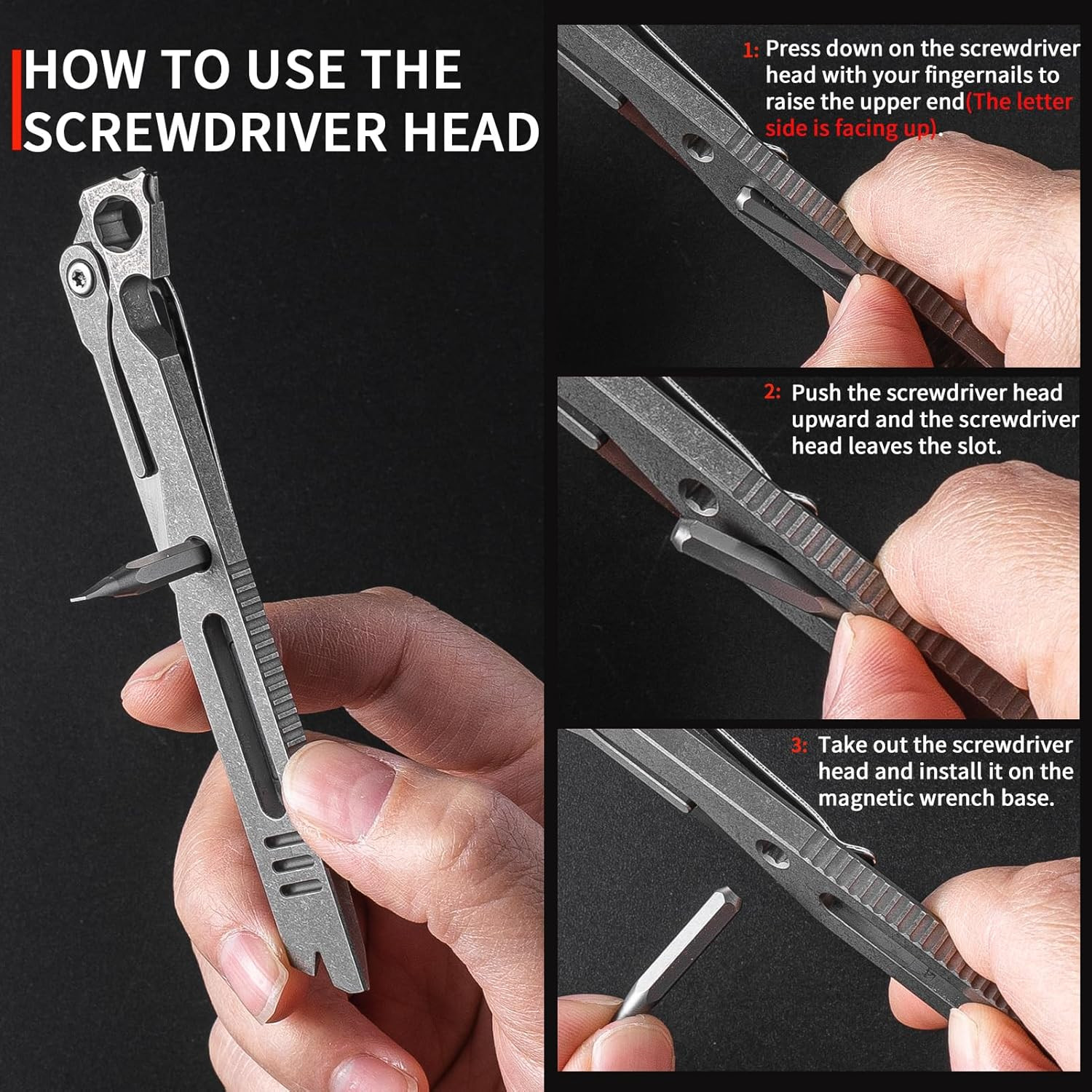 Titanium EDC Pry Bar,Pocket Multitool Mini Prybar,Keychain Crowbar Tool with Poc