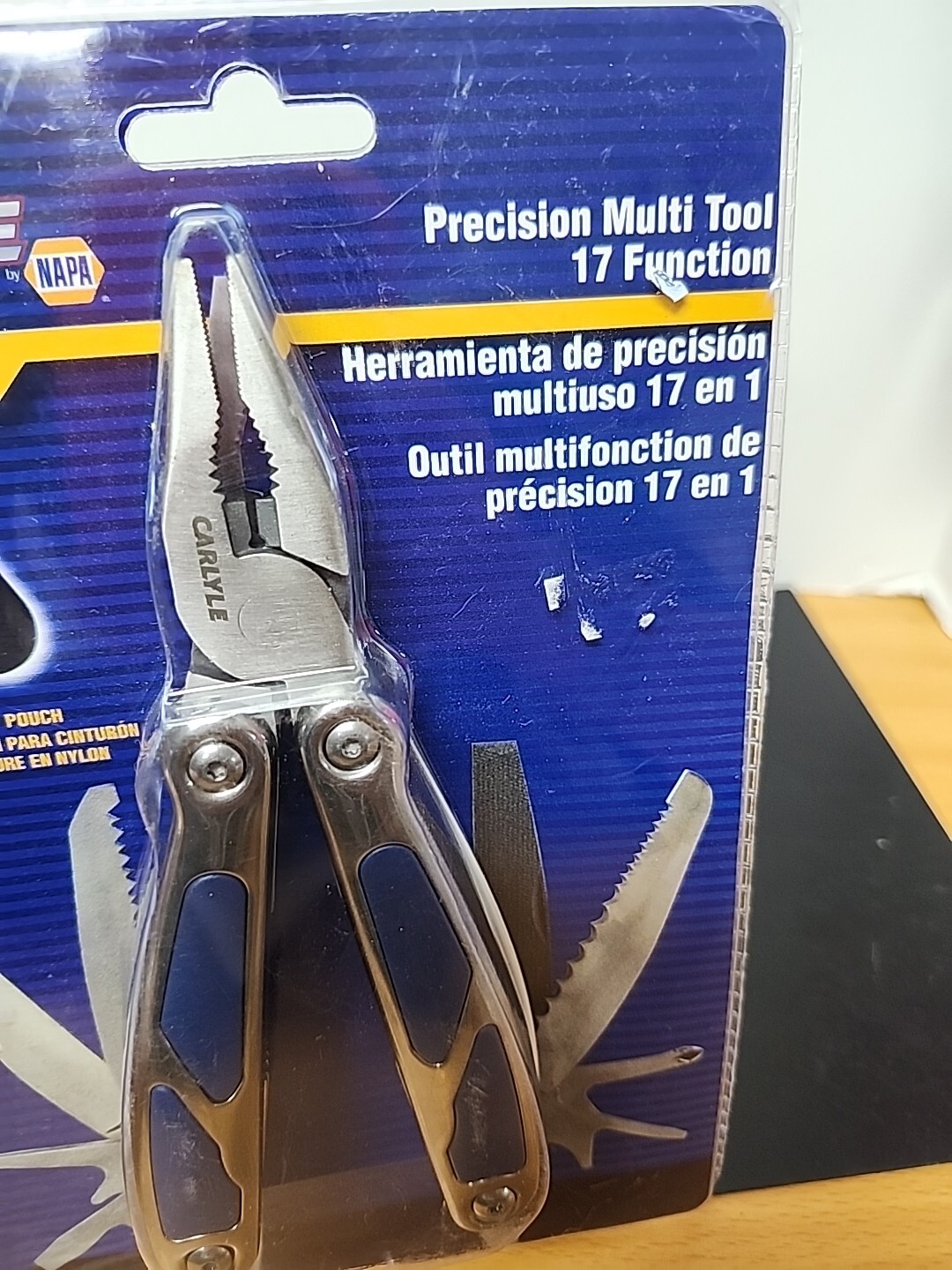 CARLYLE MT17 PRECISION 17 FUNCTION STAINLESS STEEL MULTI TOOL & CASE 9.8oz. 4″