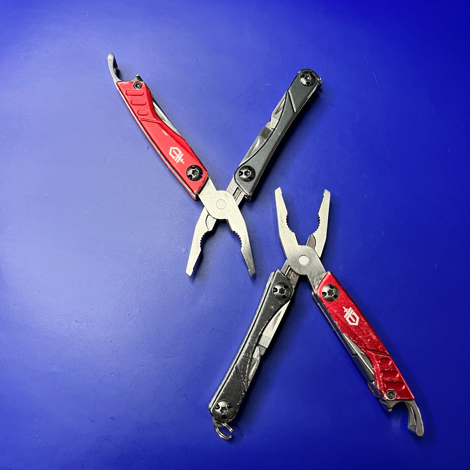 Lot of 2 Gerber Dime Multi-Tools Small Keychain Pliers Knife File Scissors