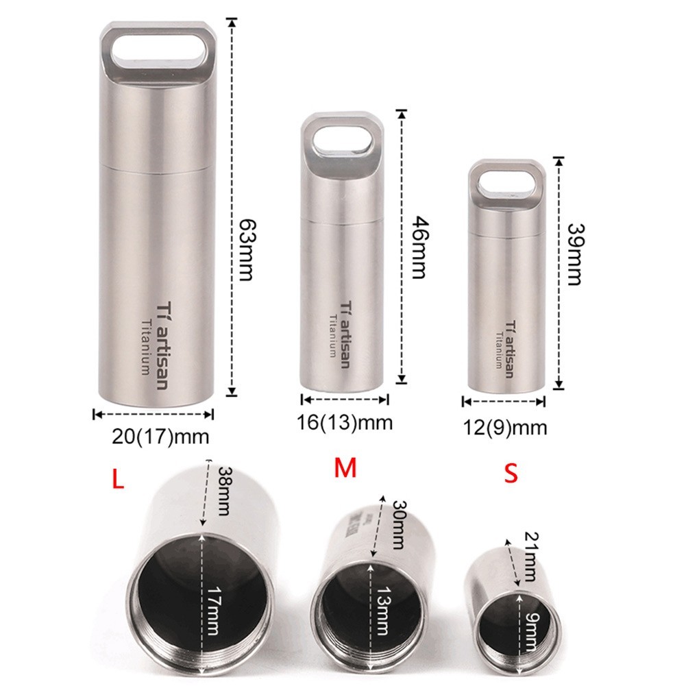 Portable Pill Box Container With Keychain Attachment And Space For Small Items