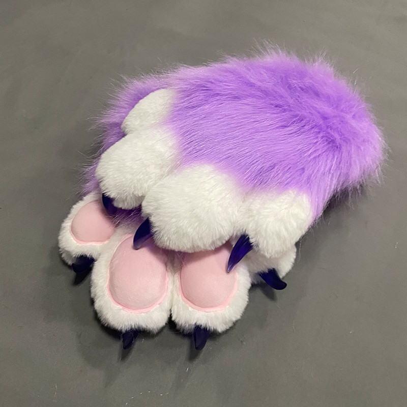 Furry Colorful Beast Claw Gloves Cat Mother Gloves Cat Claw Cute Plush