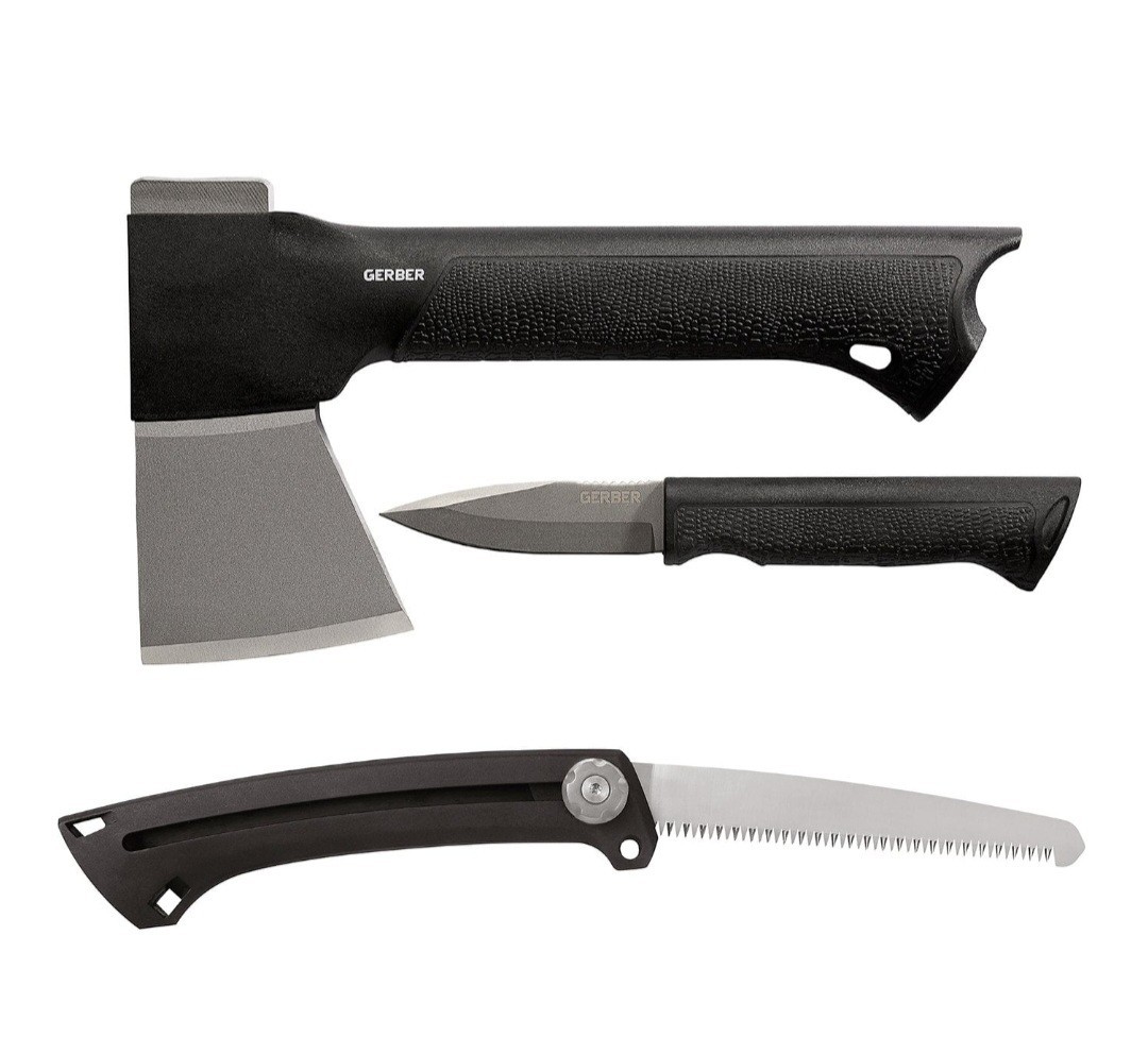 Gerber Gator Combo Axe 3-in-1 Multi-Tool Kit Axe Knife Saw Forged Steel Sheath