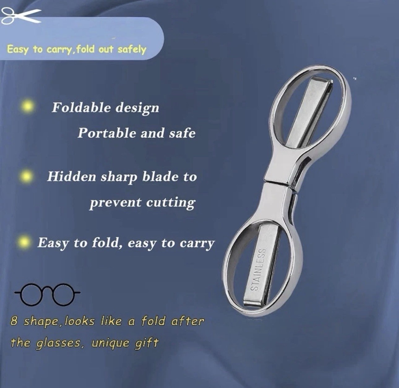 2PCS Portable Safe Folding Travel Mini Retractable Scissors Cutter Fishing
