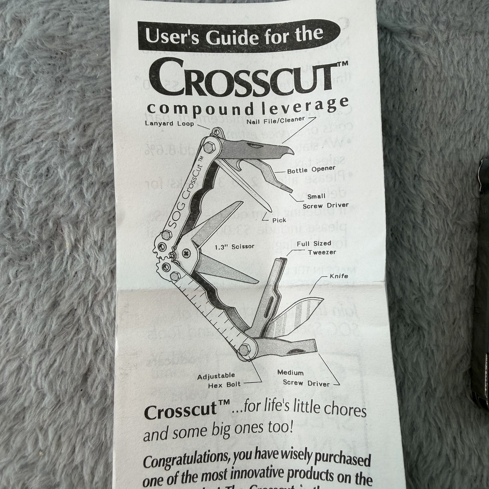 SOG Crosscut Tools Multi Tool New Old Stock Made in USA B530