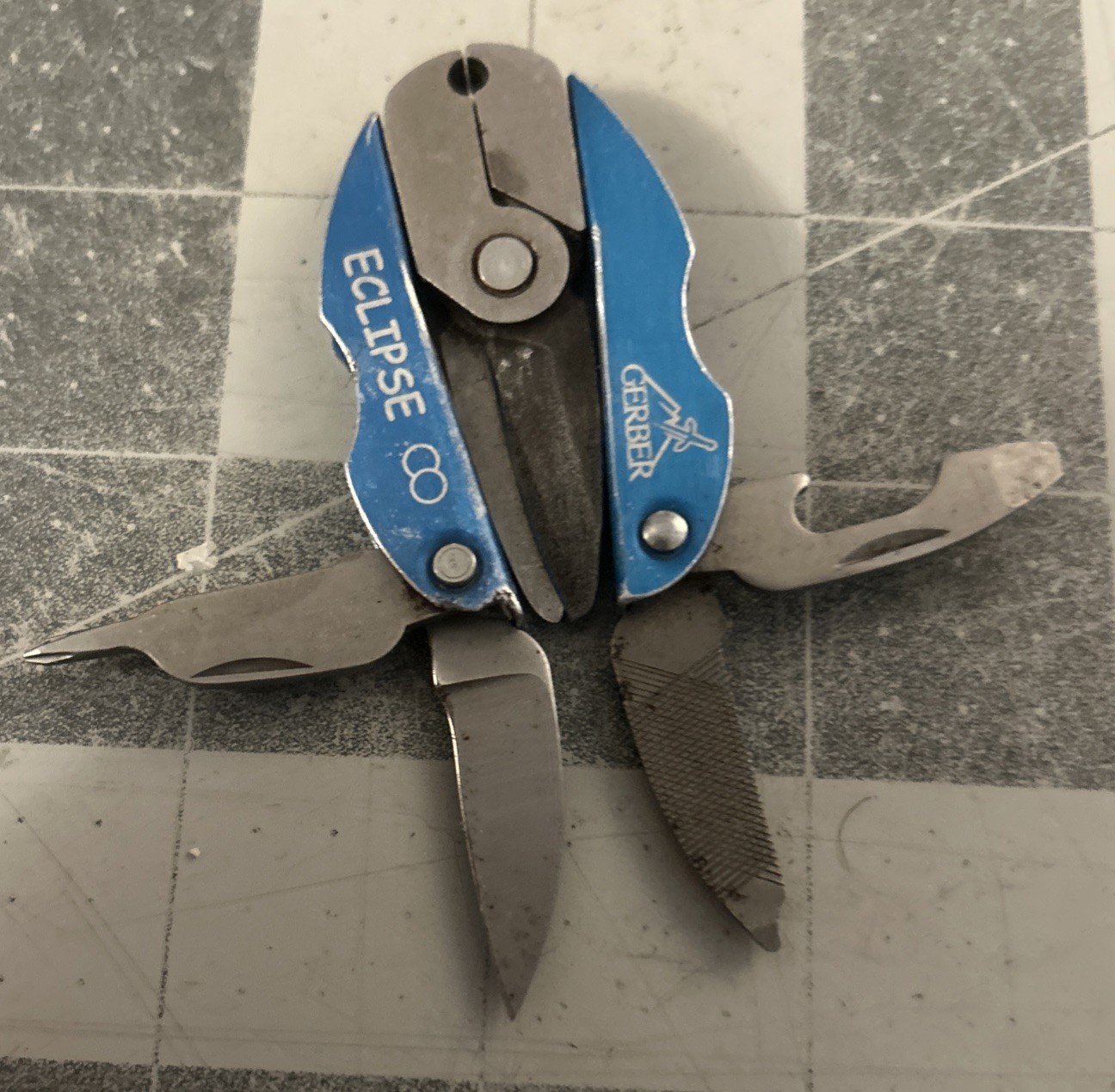 Gerber Eclipse Multitool Scissors File Knife Screwdriver Bottle Opener