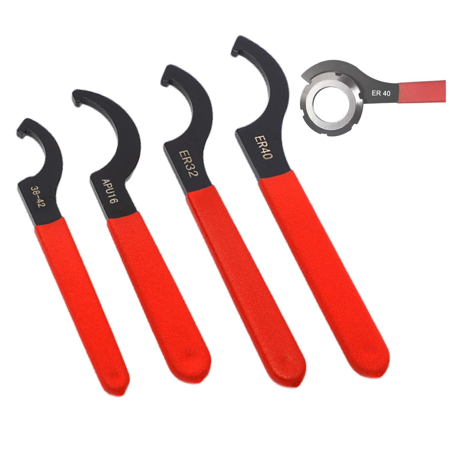 4 Piece Adjustable Hook Wrench, C Hook Wrench Collet Chuck, with Ro…