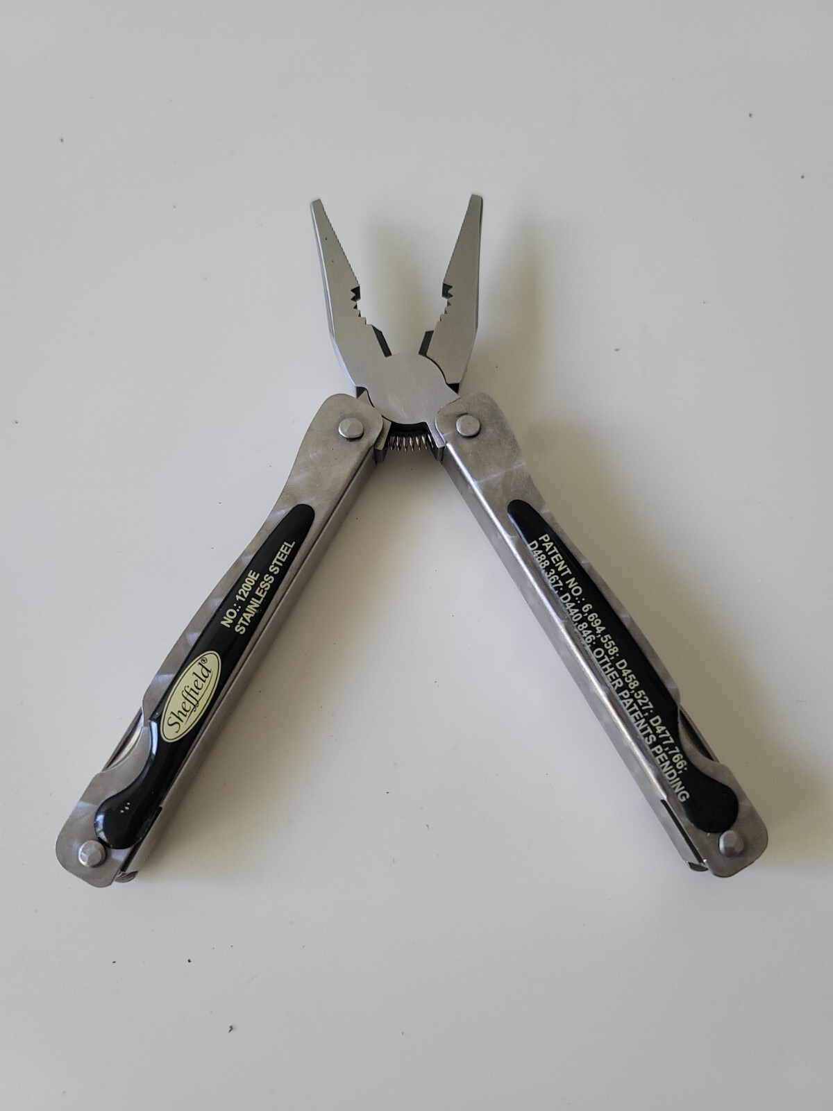 Sheffield No. 1200E Fishing Multi Tool Fish Scaler Needlenose Pliers Wire Cutter