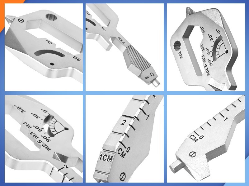 Multi Tool Key 20 In 1 Camping Key Chain Cycling Every Day Carry, pack of 2