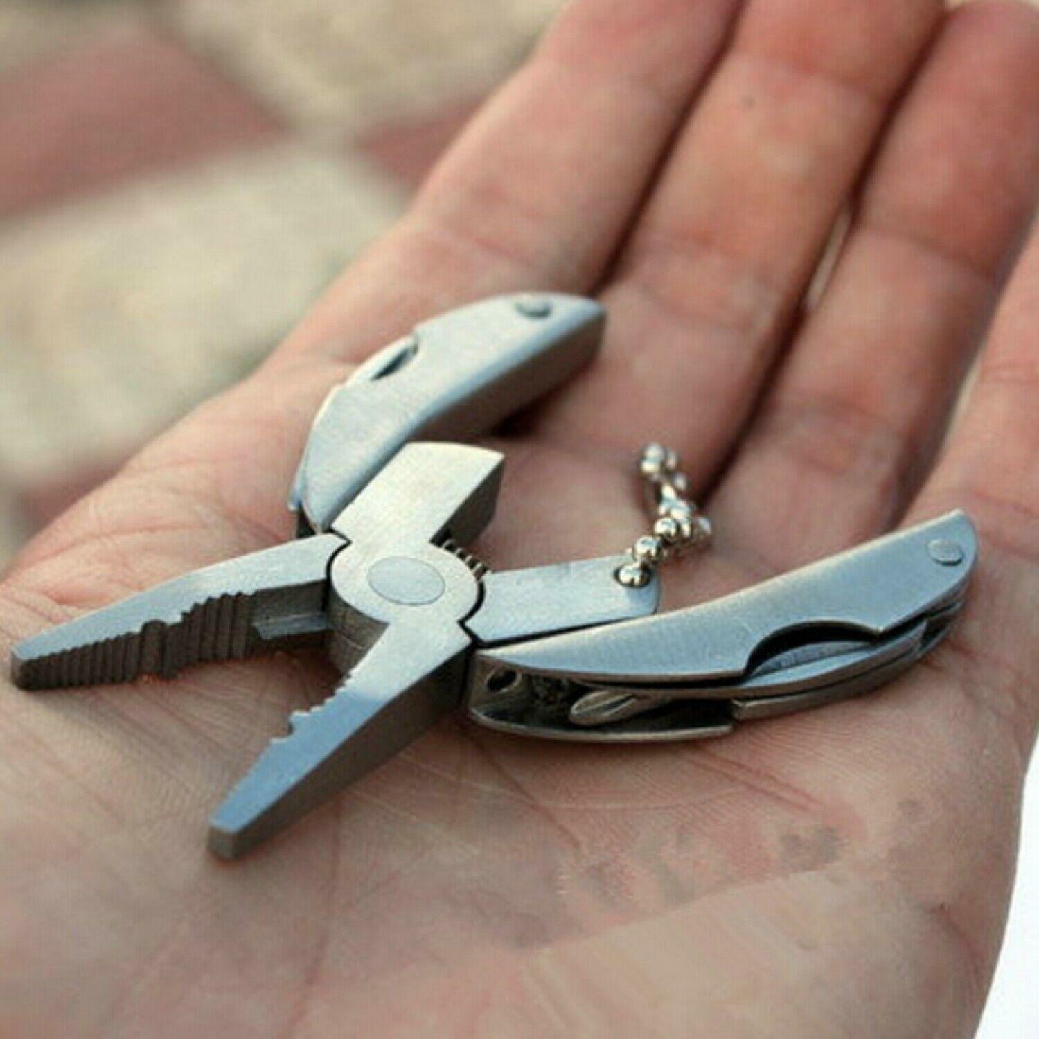 Pocket Multi Tool Pliers Mini Folding Key Chain Fishing Camping Small Pliers Lot
