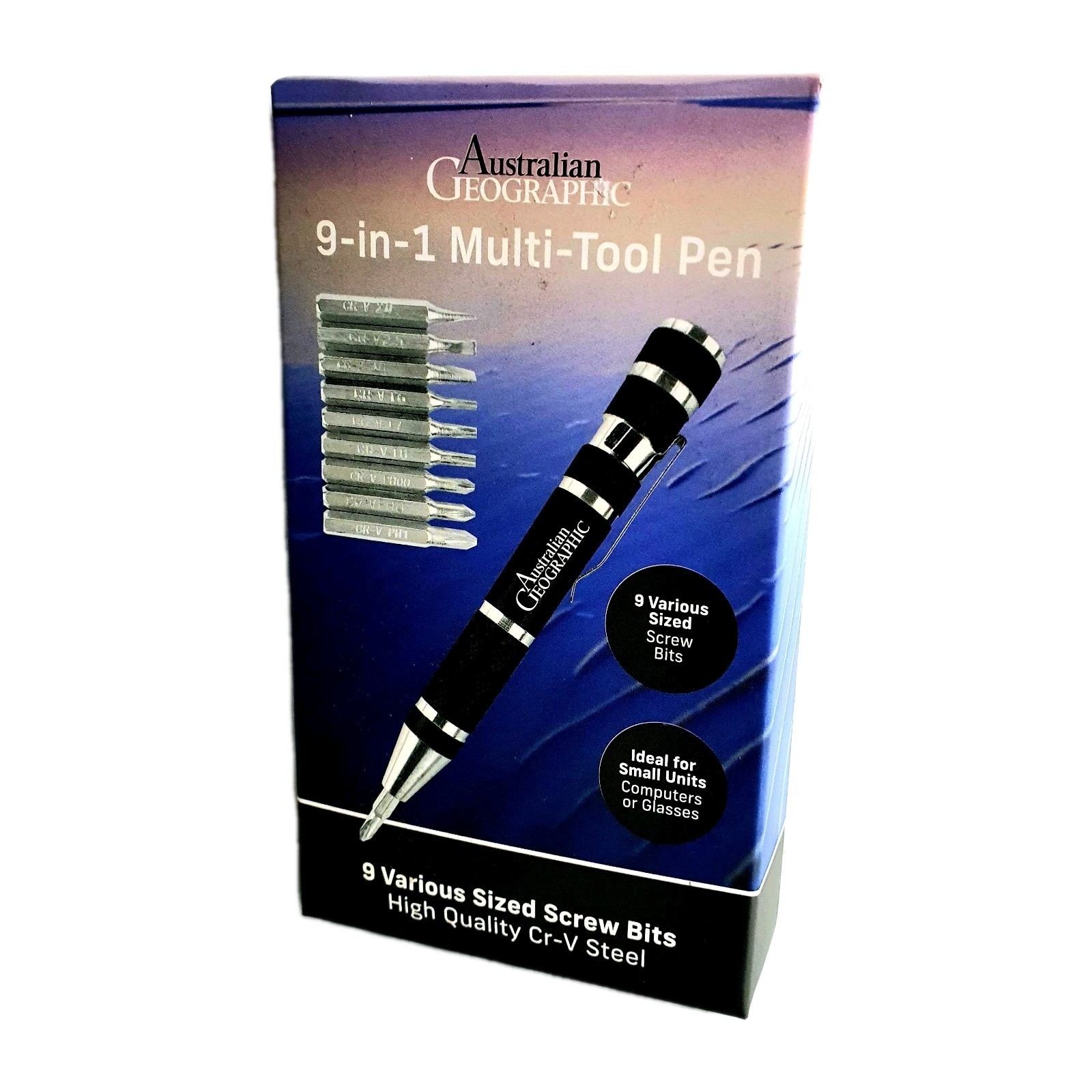 Australian Geographic 9-in-1 Multi-Tool Pen Mini CrV Steel Screwdriver Gift Set