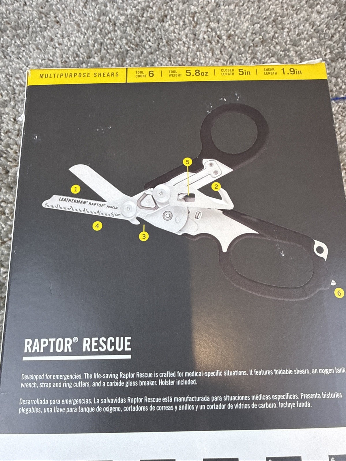 LEATHERMAN, Raptor Rescue, 6-in-1 Heavy-Duty Emergency/Trauma Shears Multi-Tool