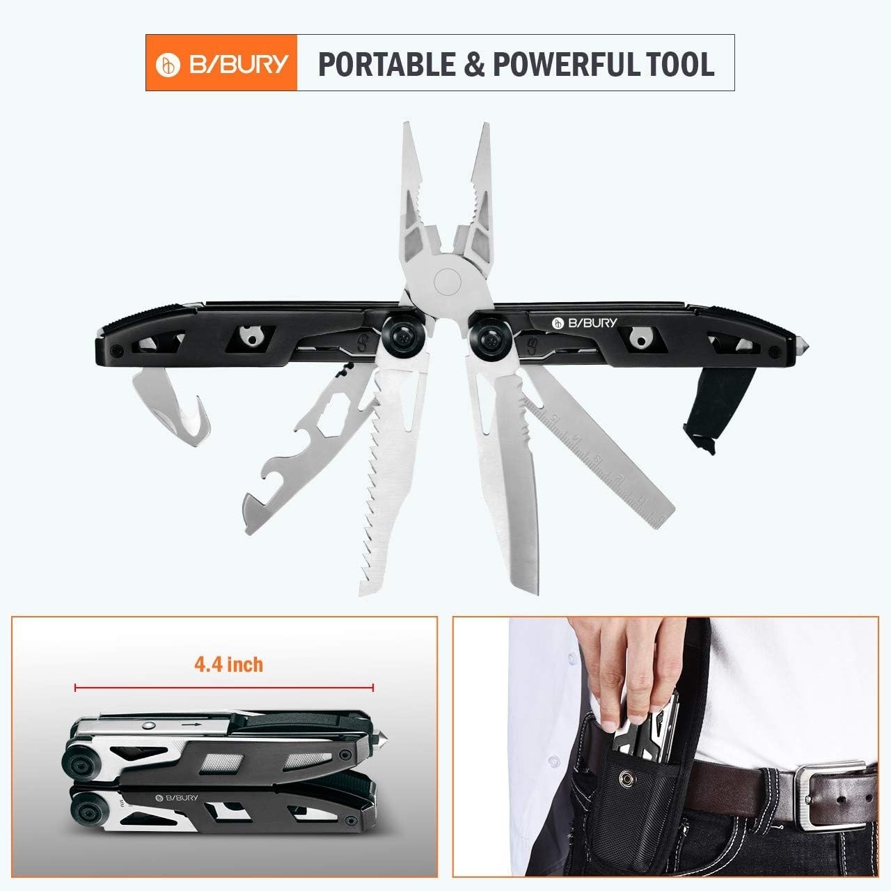 Versatile 18-in-1 Multitool with Safety Hammer – Perfect for Camping & Repairs