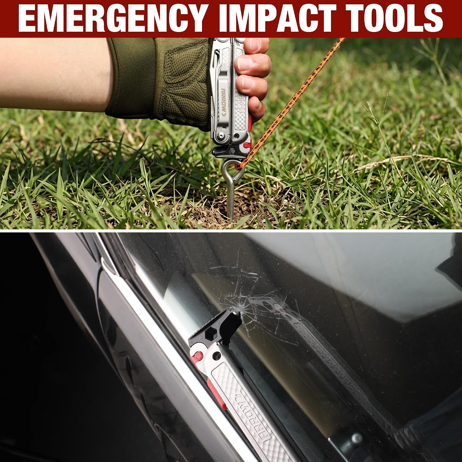 ARROW 20-In-1 Stainless Steel Multitool with Accessories for Outdoor Survival