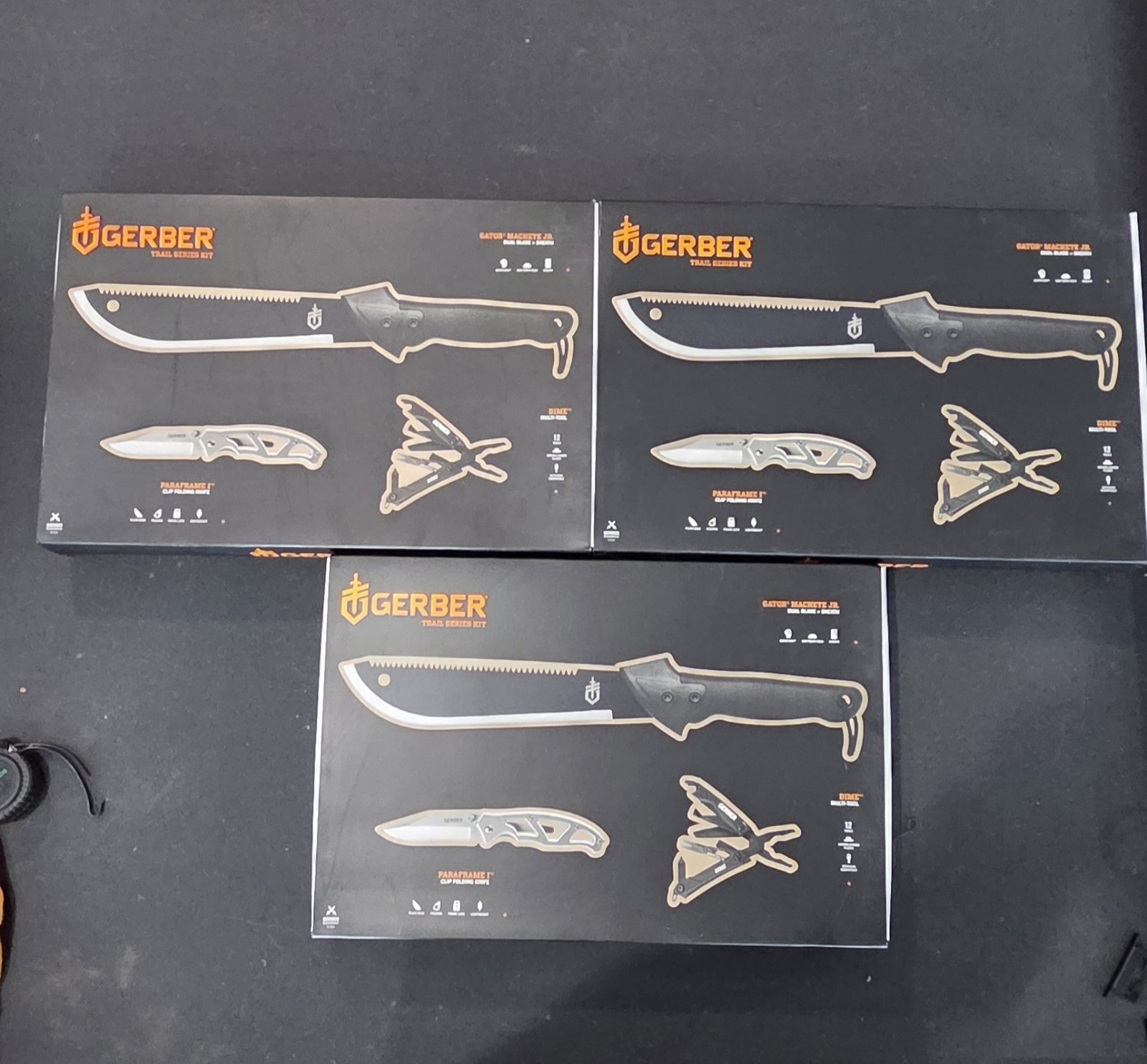 Gerber Trail Series Kit-3-in-1 Gator Machete Jr Paraframe & Dime Multi-tool New