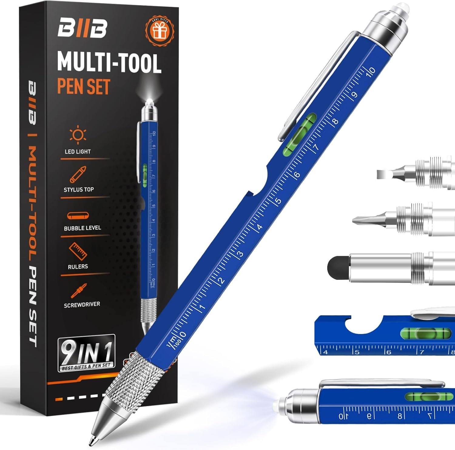 9-in-1 Multitool Pen: Unique Valentine’s Gift for Him—Includes Gift Box