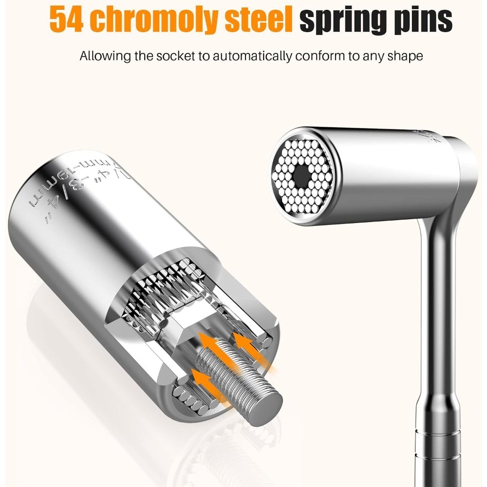 Universal Socket Tool Set 7mm-19mm with Drill Adapter Christmas Stocking